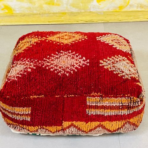 Moroccan wool pouf