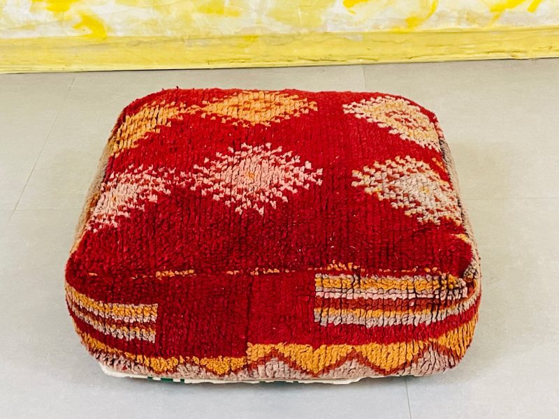 Moroccan wool pouf