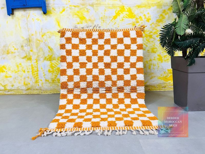 checkered wool rug 10